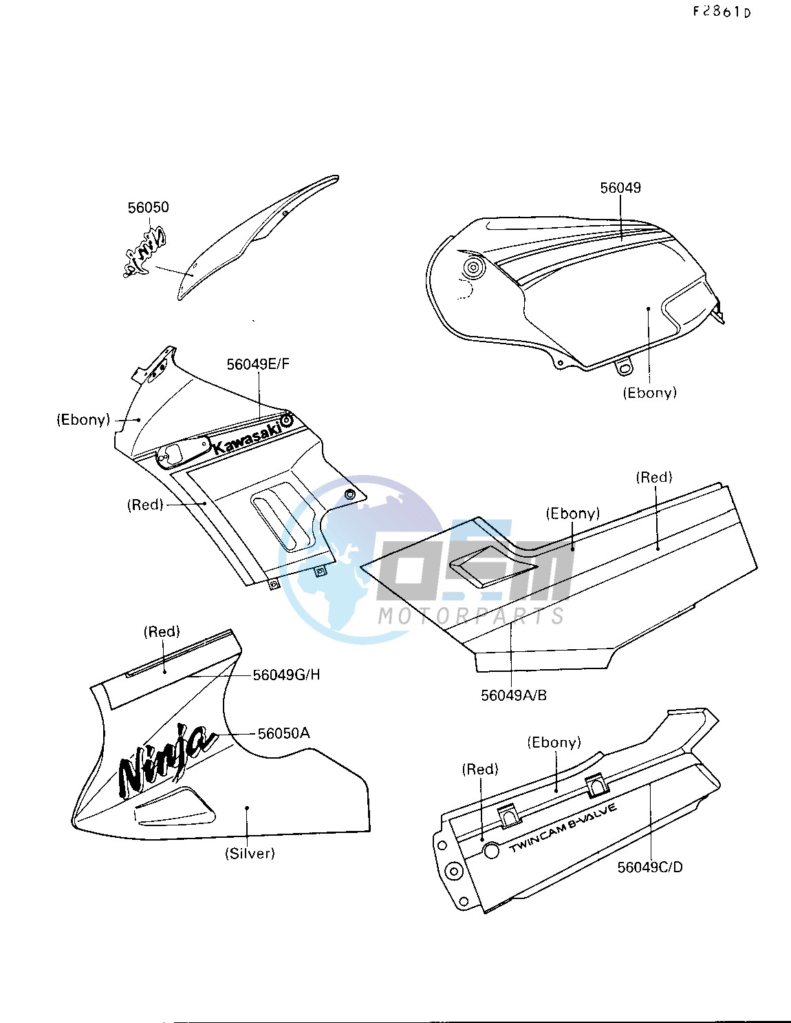 DECALS-- EBONY_SILVER- --- EX250-F4- -