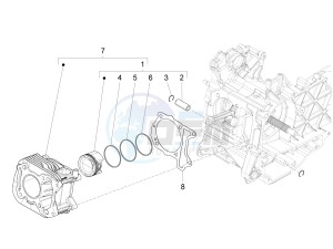 PRIMAVERA 125 4T 3V IGET IE ABS-NOABS E2-E4 (APAC) drawing Cylinder-piston-wrist pin unit