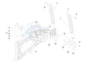 MP3 500 SPORT BUSINESS ABS E3-E4 (NAFTA)2 drawing Rear suspension - Shock absorber/s