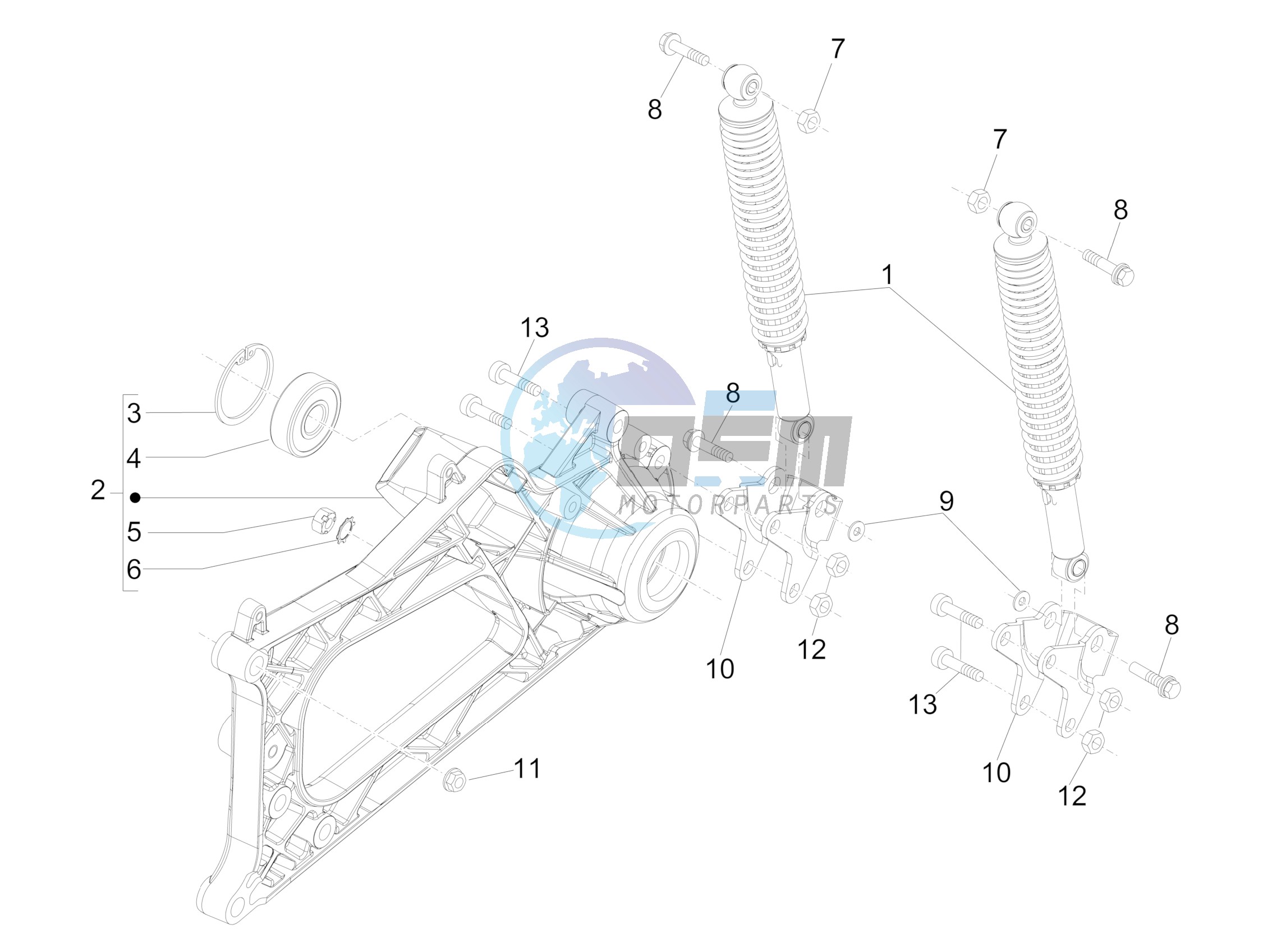 Rear suspension - Shock absorber/s