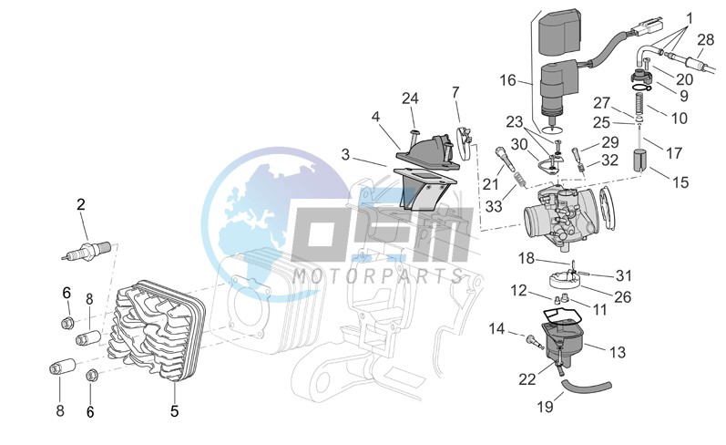 Cylinder head - Carburettor