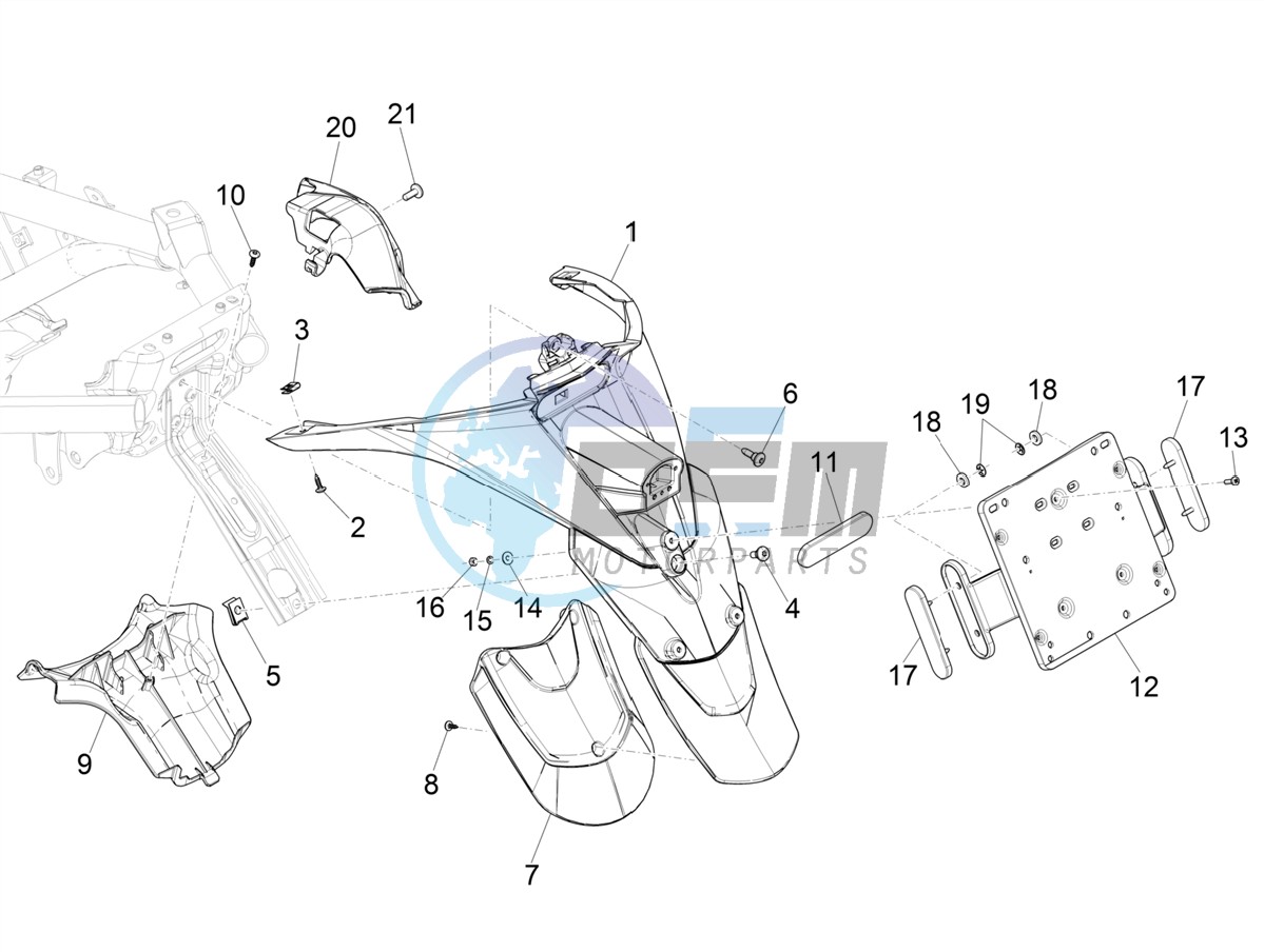 Rear cover - Splash guard