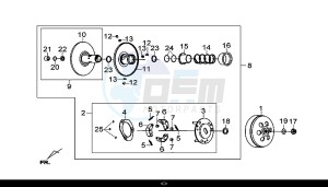 GTS 300I ABS (LN30W9-EU) (L7-M0) drawing DRIVEN PULLEY ASSY / GTS 300I ABS (LN30W9-EU) (L7-M0)