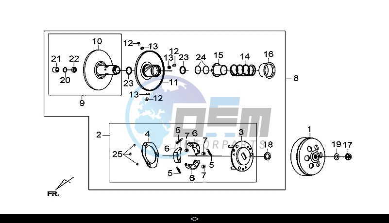 DRIVEN PULLEY ASSY / GTS 300I ABS (LN30W9-EU) (L7-M0)