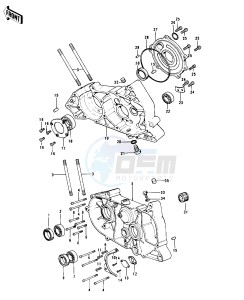 KX 125 (-A) drawing CRANKCASE -- 74-76 KX125_A_A3- -