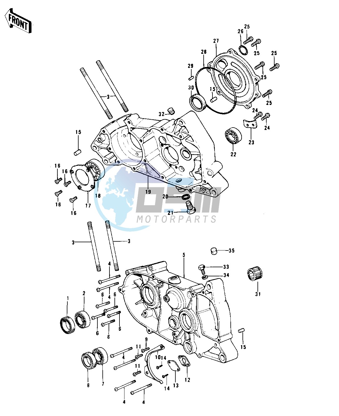 CRANKCASE -- 74-76 KX125_A_A3- -