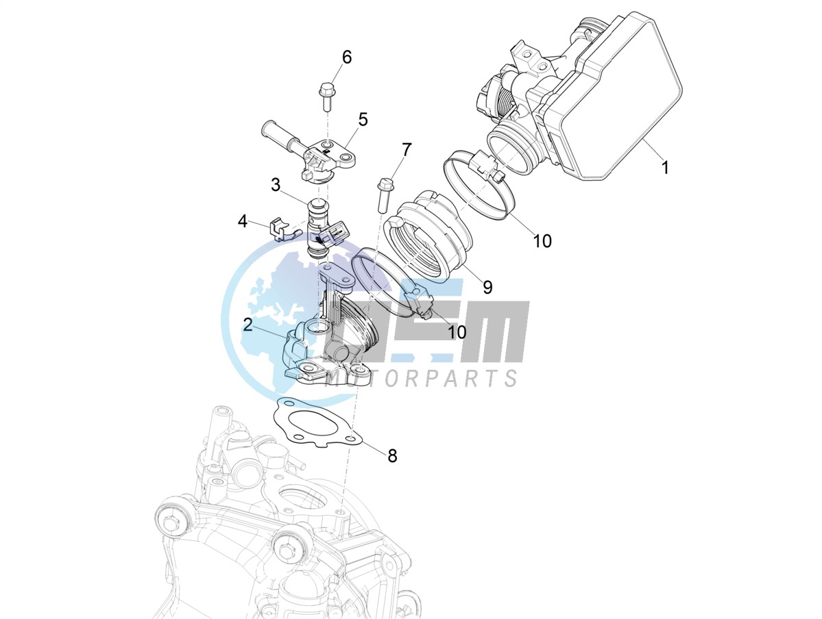 Throttle body - Injector - Induction joint