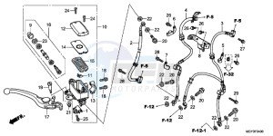 VFR800XD CrossRunner - VFR800X UK - (E) drawing FR. BRAKE MASTER CYLINDER