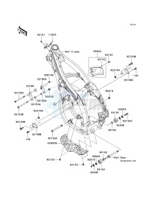 KX 450 D (KX450F) (F8F) D8F drawing FRAME FITTINGS