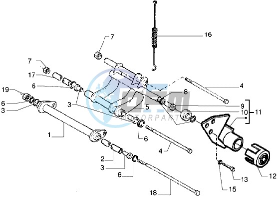 Swinging arm