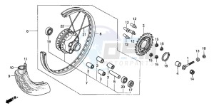 CG125 drawing REAR WHEEL