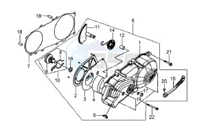 MIO 100 HU10W8-6 drawing CRANKCASE COVER LEFT