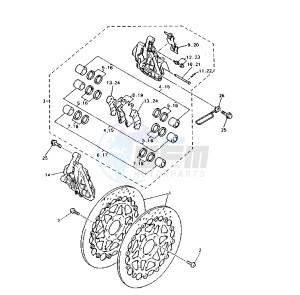 YZF R 750 drawing FRONT BRAKE CALIPER