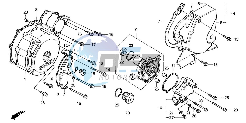 LEFT CRANKCASE COVER/ WATER PUMP