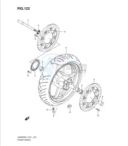 GSXF650 drawing FRONT WHEEL (GSX650FUAL1 E21)