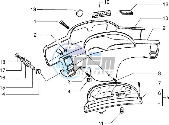 Speedometers Kms. - handlebar cover