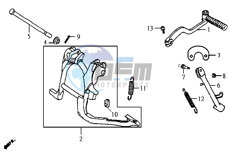 CENTRAL STAND / SIDE STAND / KICKSTARTER PEDAL