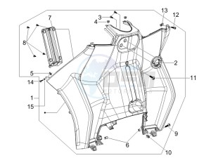 MP3 400 rl Touring drawing Front glove-box - Knee-guard panel