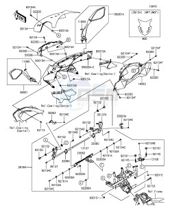 Z1000SX_ABS ZX1000MFF FR GB XX (EU ME A(FRICA) drawing Cowling(Upper)