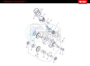 SMX-125-4T-BLUE drawing PISTON - CRANKSHAFT  Yamaha 125 EURO-3