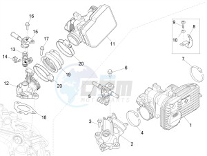 GTS 300 SUPER-TECH IE ABS E4 (APAC) drawing Throttle body - Injector - Induction joint