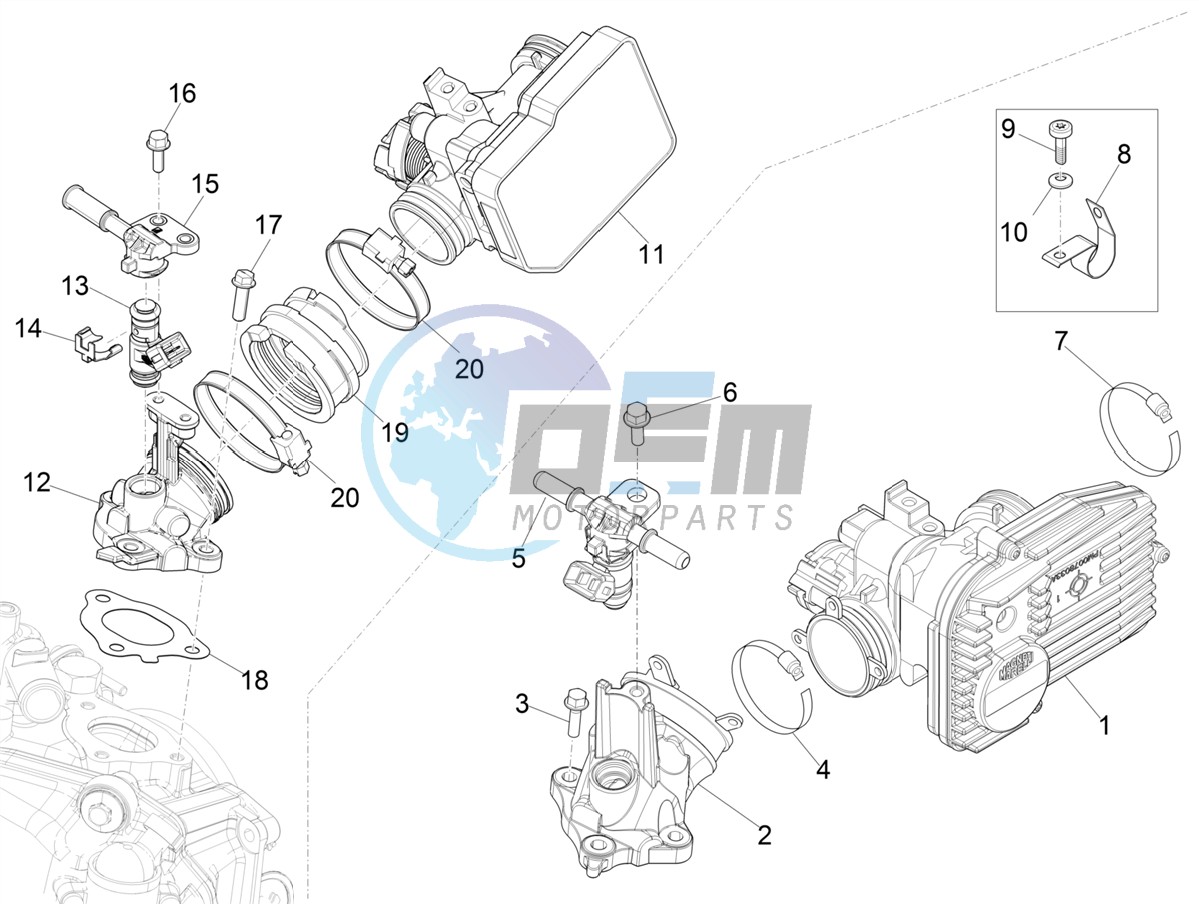 Throttle body - Injector - Induction joint