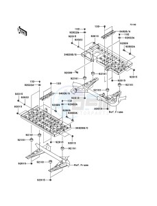 KVF360 4x4 KVF360A7F EU GB drawing Footrests