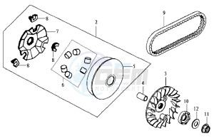 HD 200 drawing CLUTCH / V BELT