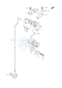 DF 25 V-Twin drawing Clutch Shaft Remote Control