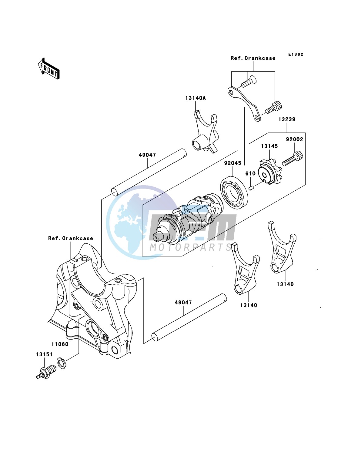 Gear Change Drum/Shift Fork(s)