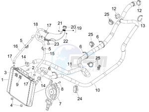 MP3 300 4t 4v ie lt ibrido drawing Cooling system