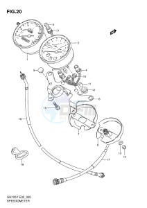 GN125 (E2) drawing SPEEDOMETER - TACHOMETER (MODEL V W X Y K1)