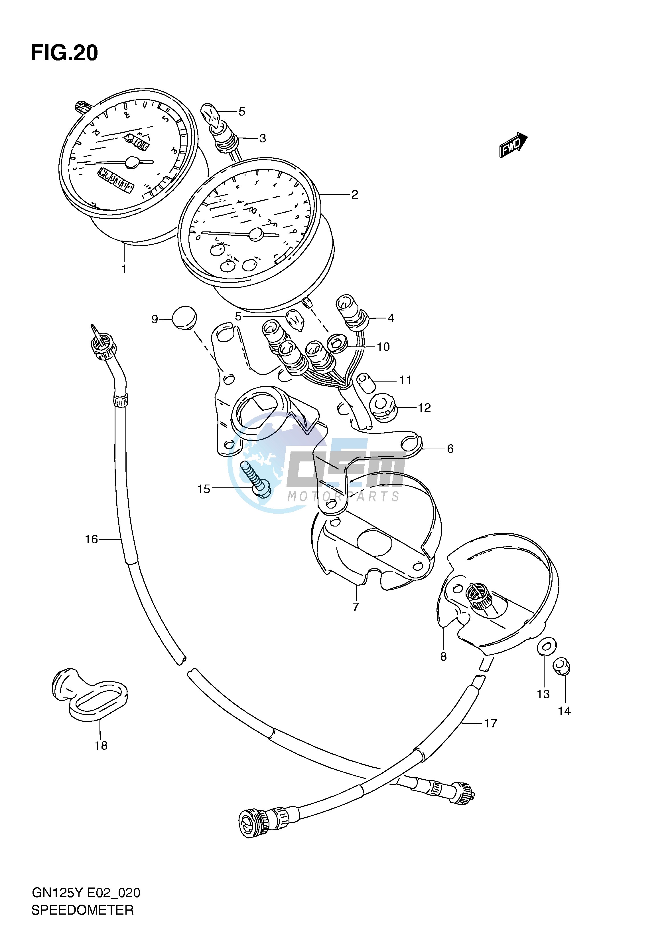 SPEEDOMETER - TACHOMETER (MODEL V W X Y K1)