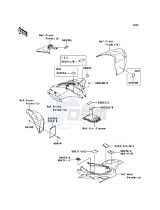 KFX450R KSF450B8F EU drawing Labels