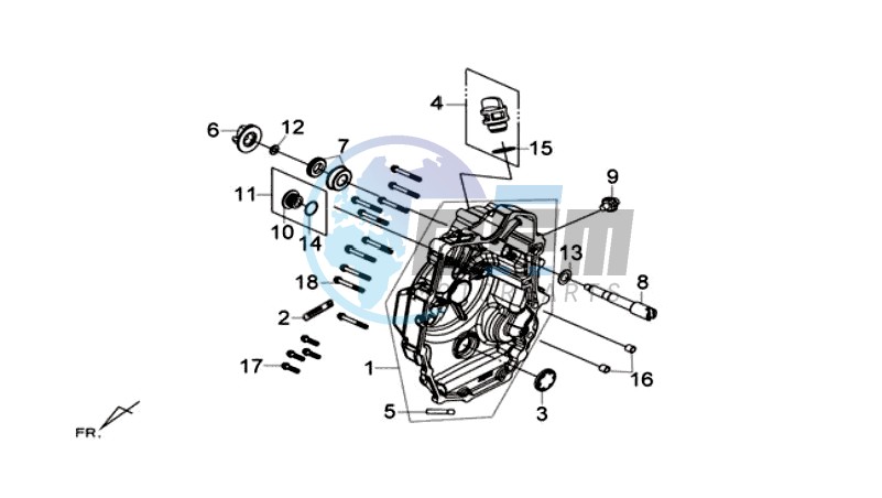 CRANKCASE RIGHT / START MOTOR