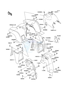 KVF360_4X4 KVF360ABF EU GB drawing Front Fender(s)