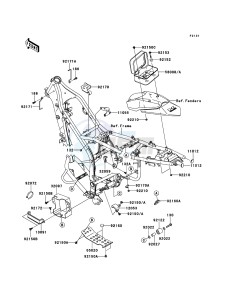 KLX250 KLX250SDF XX (EU ME A(FRICA) drawing Frame Fittings