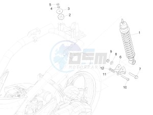 Liberty 150 iGET 4T 3V ie ABS (NAFTA) drawing Rear suspension - Shock absorber/s