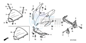 CBR1000RR9 BR / MME - (BR / MME) drawing UPPER COWL (1)