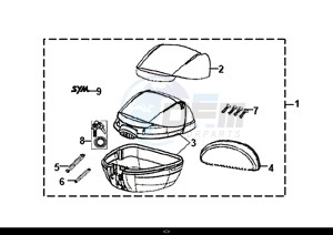 SYMPHONY ST 50 (25 KM/H) (XB05W4-NL) (E4) (L7-M0) drawing TRUNK BOX SET