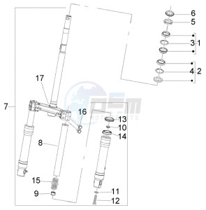 Fly 125 4t drawing Front wheel suspension