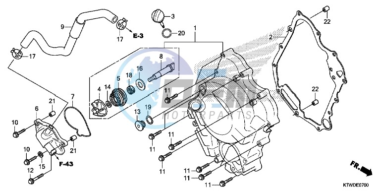 RIGHT CRANKCASE COVER/WATER PUMP