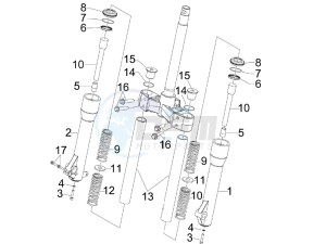 Beverly 250 Tourer (USA) USA drawing Fork components (Kayaba)