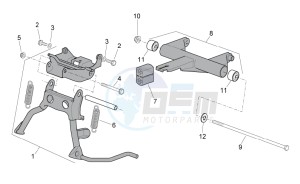 SR 50 H2O new ie AND carb. drawing Central stand - Connecting rod