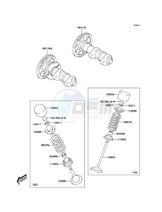 KFX400 KSF400A6F EU drawing Valve(s)/Camshaft(s)