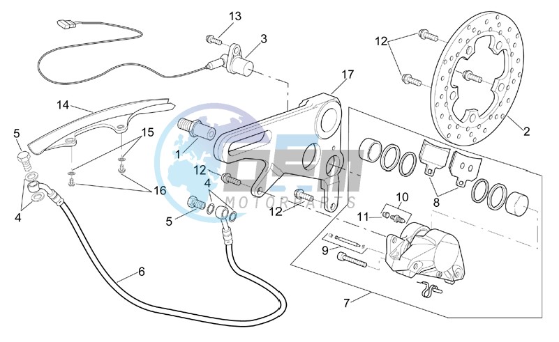 Rear master brake cylinder