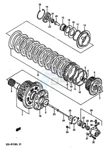 GSX-R1100 (K-L) drawing CLUTCH