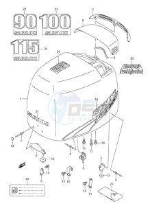 DF 115 drawing Engine Cover (2003-2009)