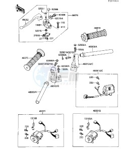 EX 500 A [EX500] (A1-A3) [EX500] drawing HANDLEBAR