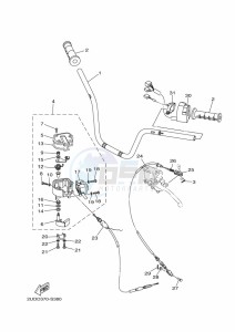 YFM700FWAD YFM7NGPAK (B4FN) drawing STEERING HANDLE & CABLE